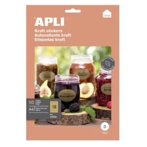 Etikett APLI kraft oval 63,5x42,3mm (10)
