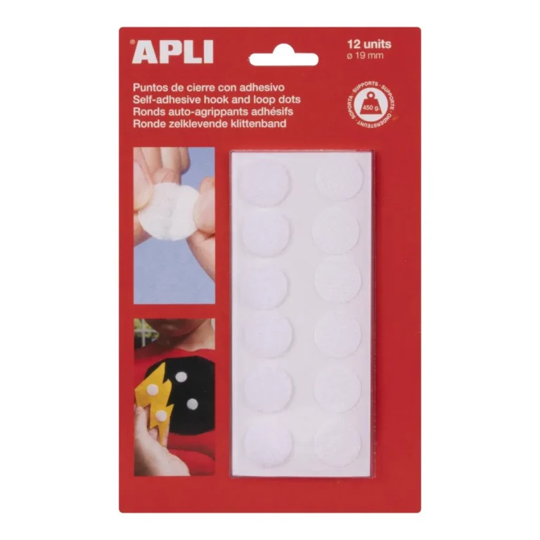 Borrelås APLI m.lim rund Ø19mm hvit (12)