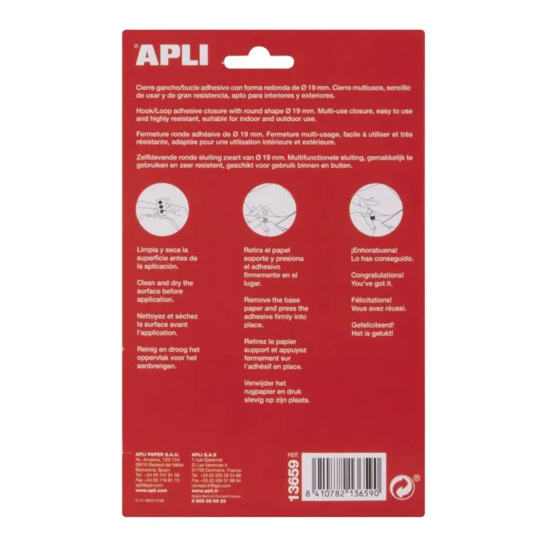 Borrelås APLI m.lim rund Ø19mm hvit (12) - Bilde 2