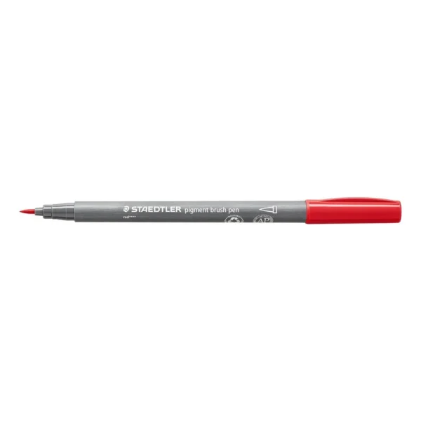 Fiberpenn STAEDTLER brush rød