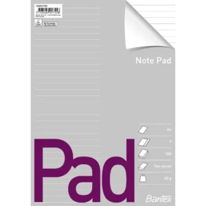 Notatblokk BANTEX A4 linjert 60g topplim