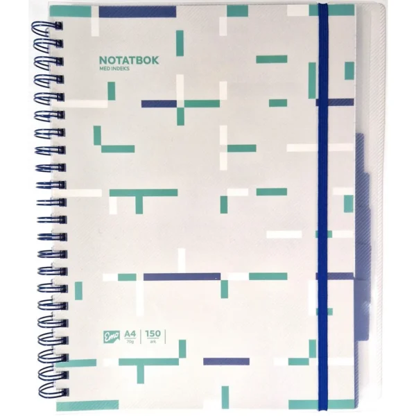 Notatbok EMO A4 indeks 150 blad ass