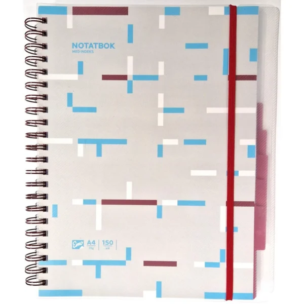 Notatbok EMO A4 indeks 150 blad ass
