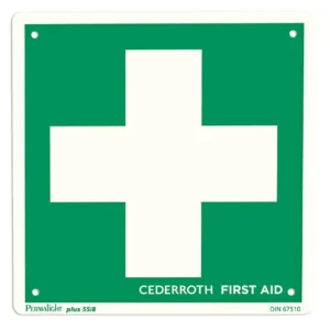 Skilt CEDERROTH Førstehjelpskors 20x20
