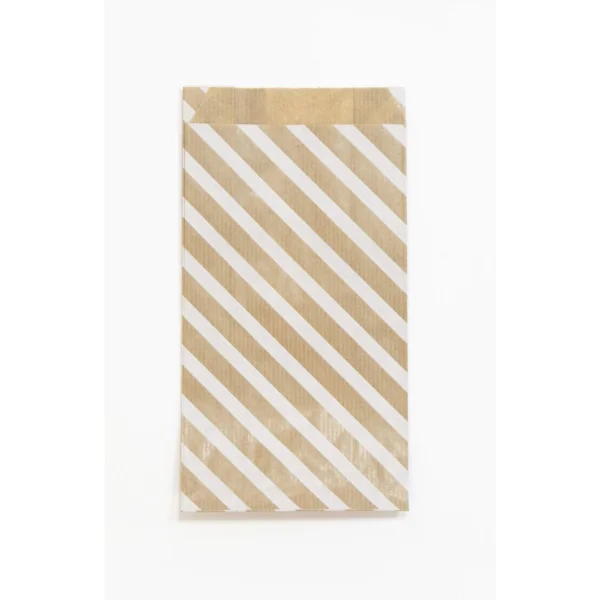 Gavepose CF kraft 11x21cm stripe (50)