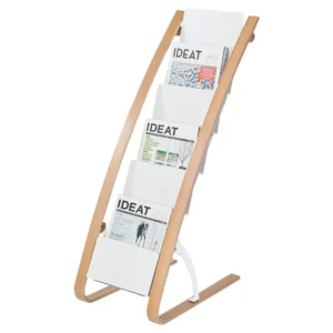 Brosjyrestativ ALBA 6rom gulv hvit/tre