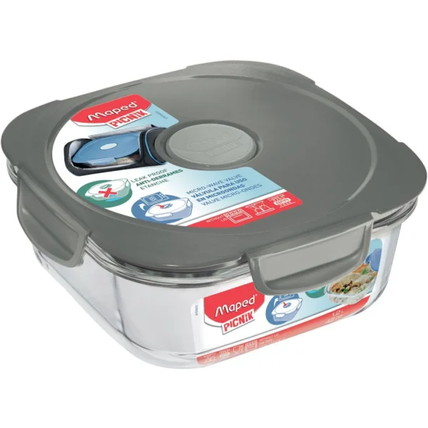 Lunsjboks MAPED Picnik 1,2L m/lokk glass