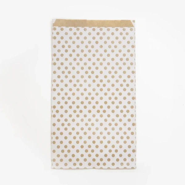 Gavepose CF kraft 21x37cm hvit/prikk(50)