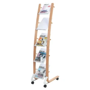 Brosjyrestativ ALBA 5rom gulv hvit/tre