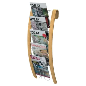Brosjyrestativ ALBA 5rom vegg metall/tre