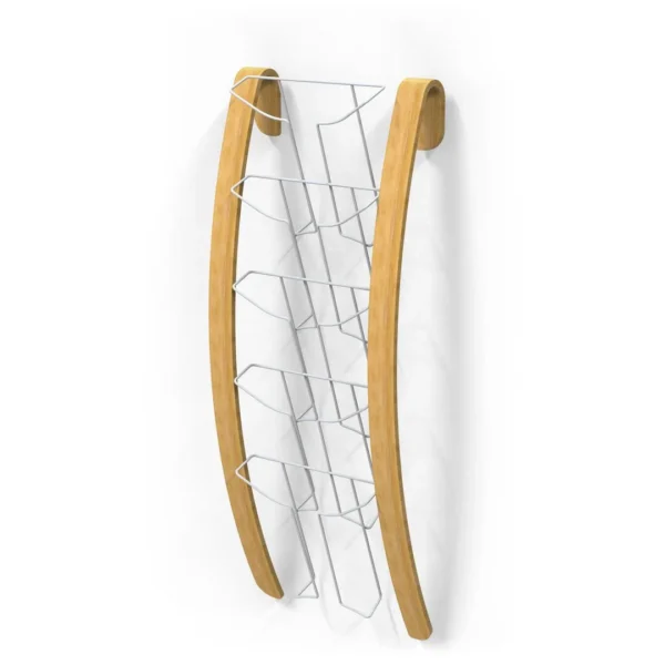 Brosjyrestativ ALBA 5rom vegg metall/tre