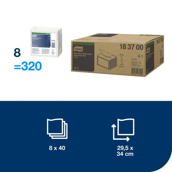 Mikrofiberklut TORK engangs29,5x34cm(40)