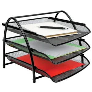 Brevkurv ALBA 3 hyller mesh sort