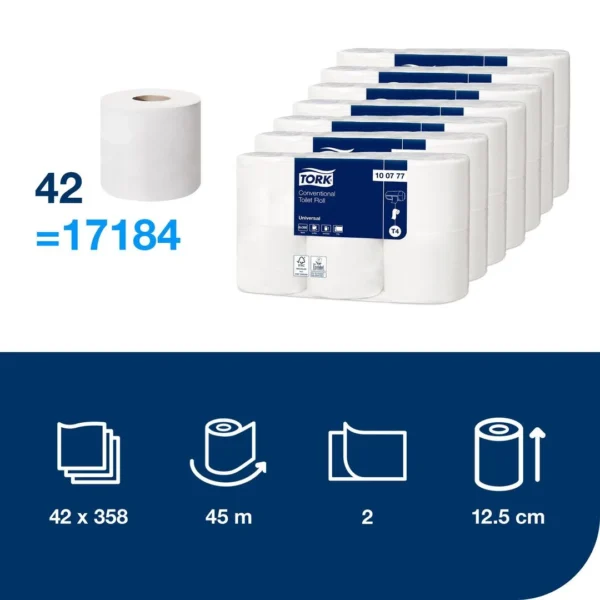 Toalettpapir TORK Univer 2L T4 45m (6)