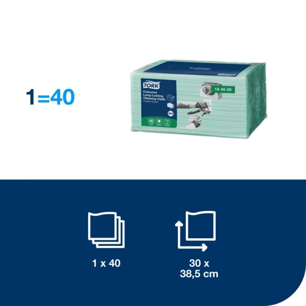 Klut TORK Premium W8 kodet grønn (40)