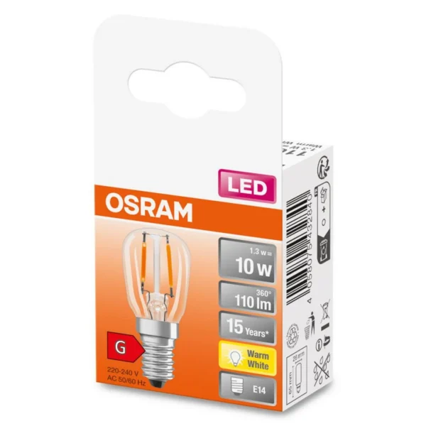 Lyspære OSRAM T26 10 E14 klar 1,3W