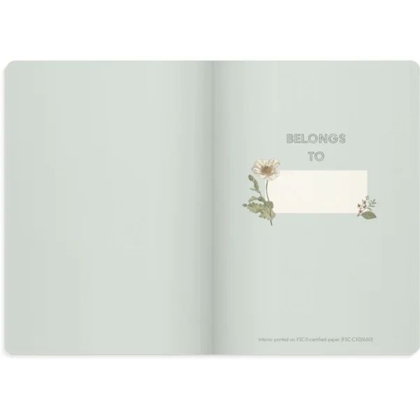 Notatbok BURDE Deluxe A5 blomst blå