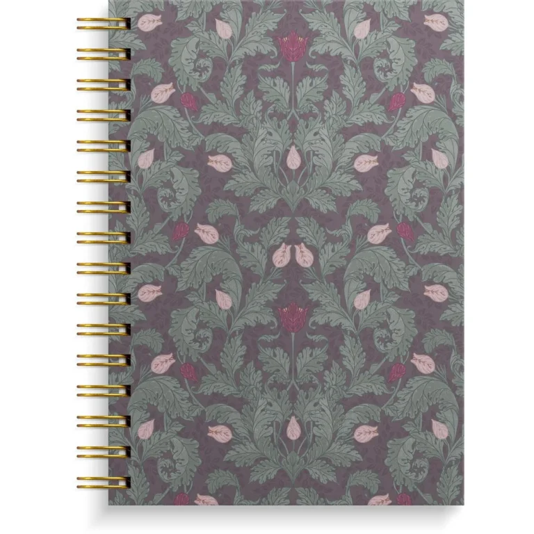 Spiralbok BURDE A5 Flowers burgunder