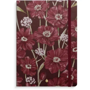 Notatbok BURDE Deluxe A5 blomst burg.