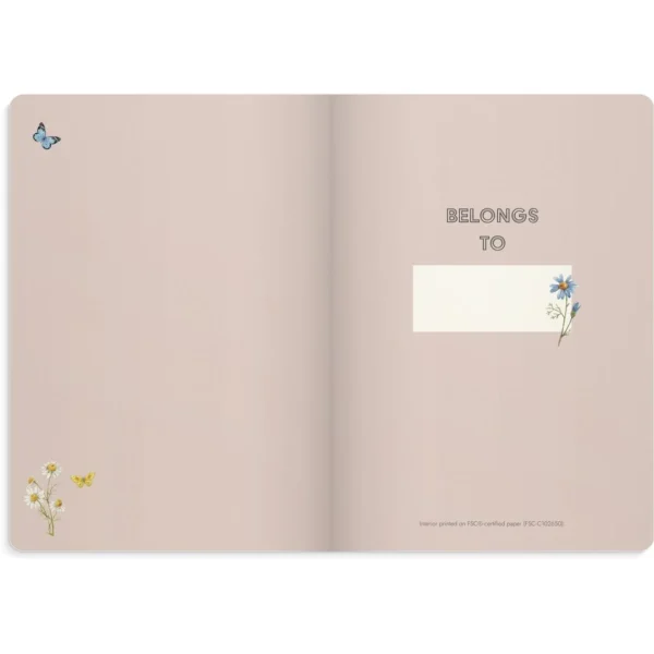 Notatbok BURDE Deluxe A5 pink meadow