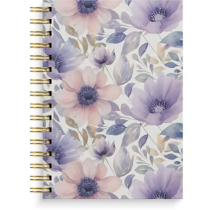Spiralbok BURDE A5 Flowers lilla