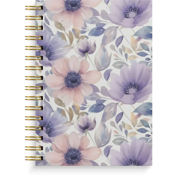 Spiralbok BURDE A5 Flowers lilla