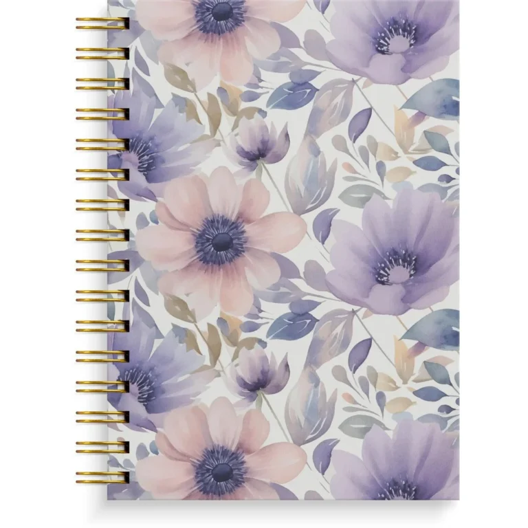 Spiralbok BURDE A5 Flowers lilla