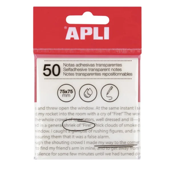 Notatblokk APLI transparent 75x75