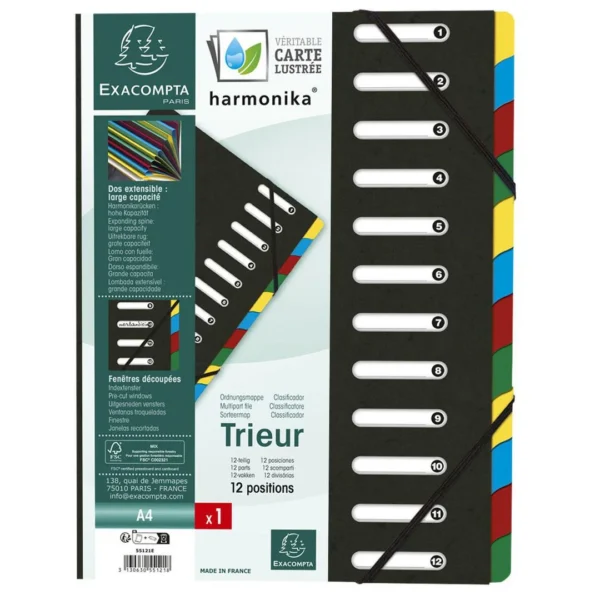 Sorteringsmappe EXACOMPTA 1-12 PP sort