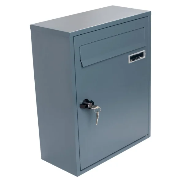 Postkasse PAVO 15x32,5x40cm m/lås grå