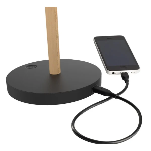 Lampe UNILUX LED Vicky tre/sort