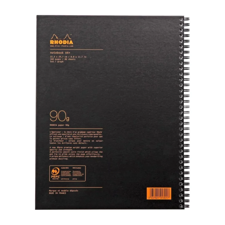 Spiralbok RHODIA Active A4+ rutet sort - Bilde 2