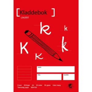 Kladdebok A4 55g 50bl 9mm linjer