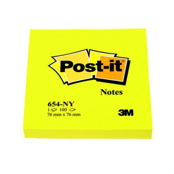 Notatblokk POST-IT 76x76 654 neongul