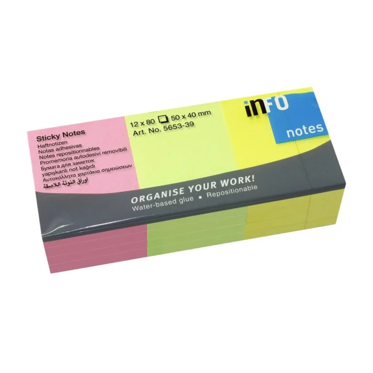 Notatblokk INFO 50x40mm neon (12)