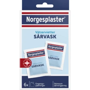 Sårvask NORGESPLASTER våtservietter (6)