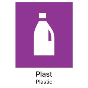 Kildesorteringsetikett Plast