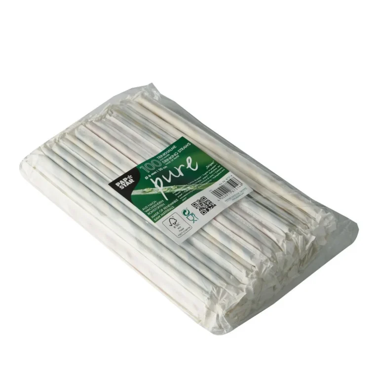 Sugerør papir enkelpakket Ø0,6x20cm(100)