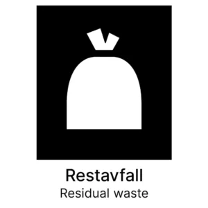 Kildesorteringsetikett Restavfall
