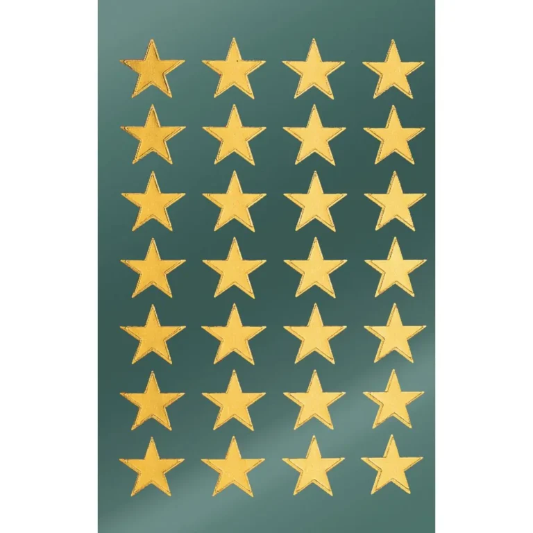 Etikett AVERY dekor gullstjerner (2)