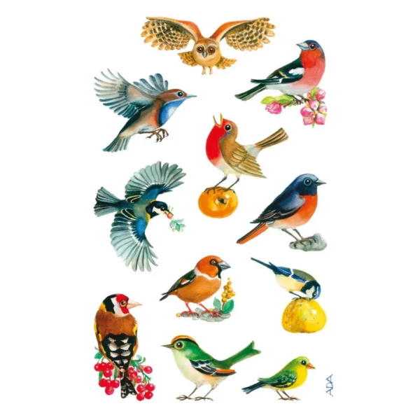 Etikett AVERY dekor sangfugler (3)