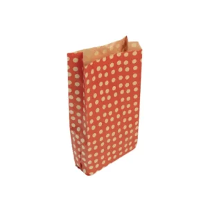 Gavepose CF kraft 15x31cm rød/prikk (50)