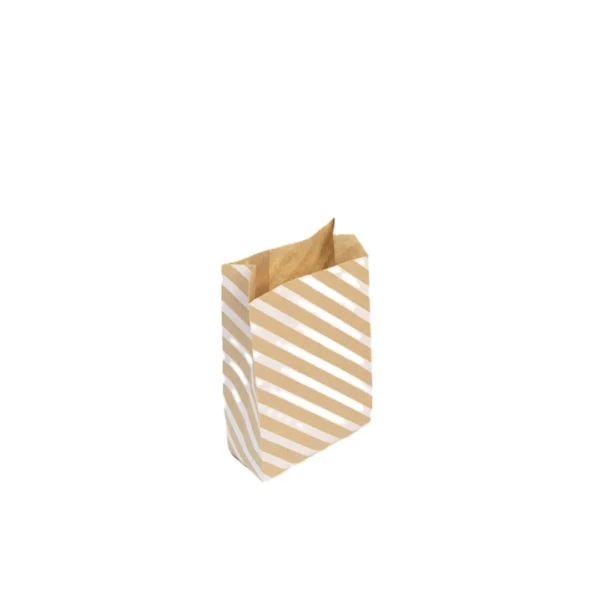 Gavepose CF kraft 11x21cm stripe (50)