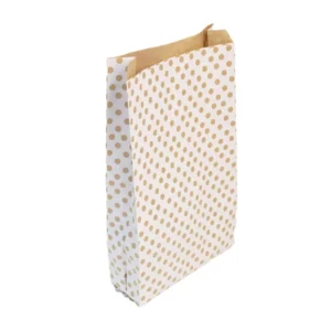 Gavepose CF kraft 21x37cm hvit/prikk(50)