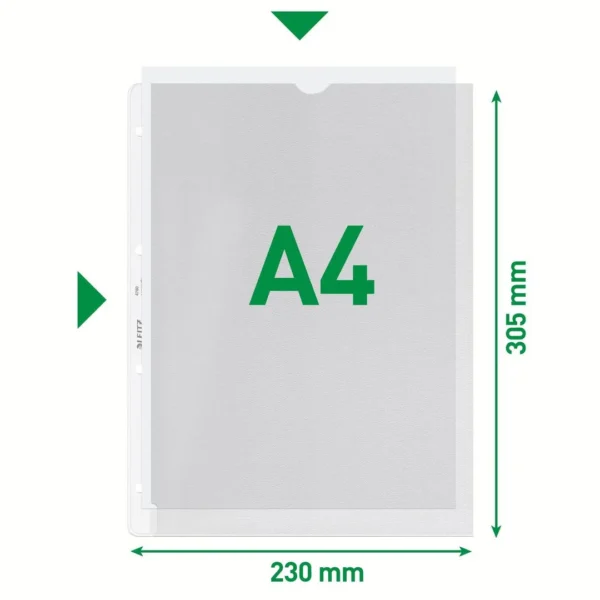 Plastlomme LEITZ A4 topp/vens 130my