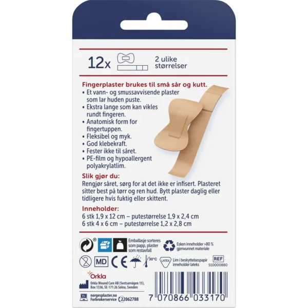 Plaster NORGESPLASTER Finger 2strl (12)