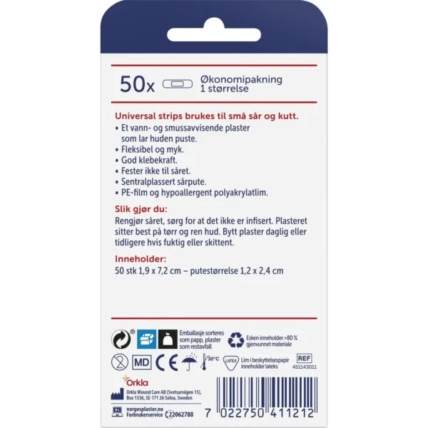 Plaster NORGESPLASTER Uni. Økonomi 50stk