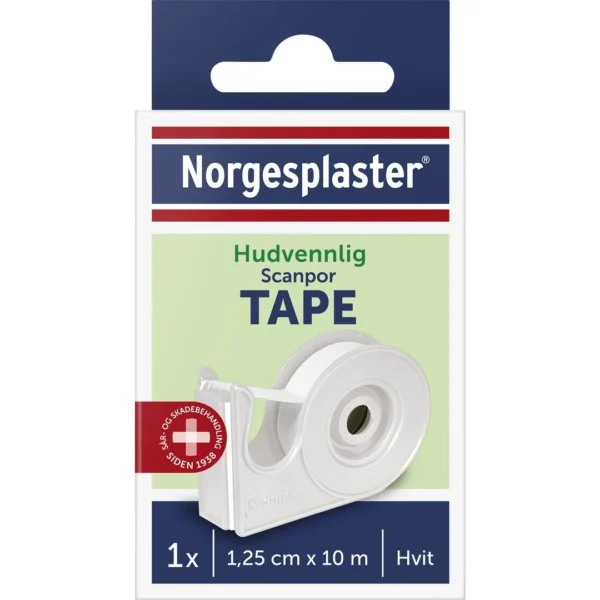 Tape Scanpor 1,25cmx10m hvit