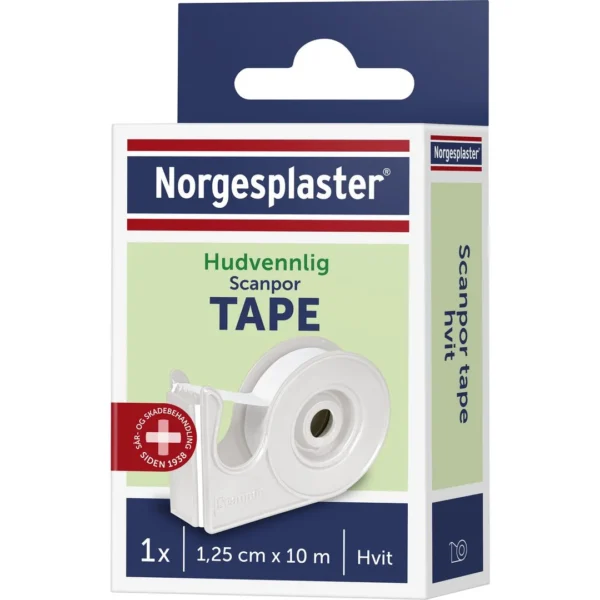 Tape Scanpor 1,25cmx10m hvit