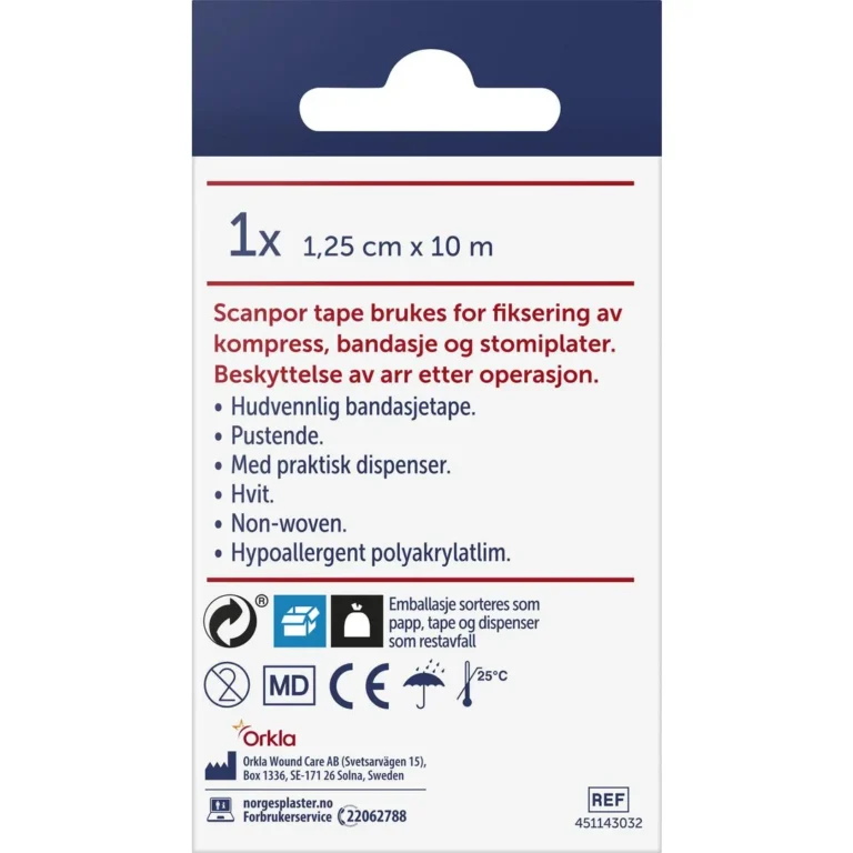 Tape Scanpor 1,25cmx10m hvit - Bilde 3